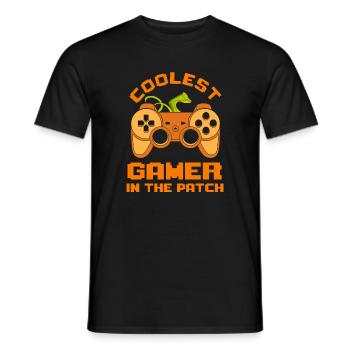 Kids Halloween Coolest Gamer In The Patch Boys - Men's T-Shirt - black - Front - AI Model Male 178 light (178cm)
