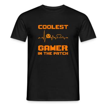 Kids Halloween Coolest Gamer In The Patch Boys - Men's T-Shirt - black - Front - AI Model Male 178 light (178cm)