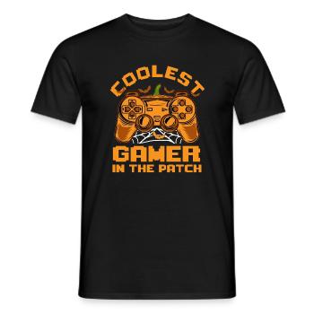 Kids Halloween Coolest Gamer In The Patch Boys - Men's T-Shirt - black - Front - AI Model Male 178 light (178cm)