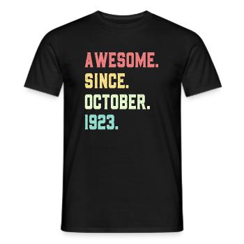 Awesome Since October 1923 - Men's T-Shirt - black - Front - AI Model Male 178 light (178cm)