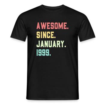Awesome since January 1999 - Men's T-Shirt - black - Front - AI Model Male 178 light (178cm)