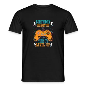Birthday Boy Il est temps de monter de niveau En ce qui concerne l’anniversaire du jeu vidéo - T-shirt homme - noir - Devant - AI Model Male 178 light (178cm)
