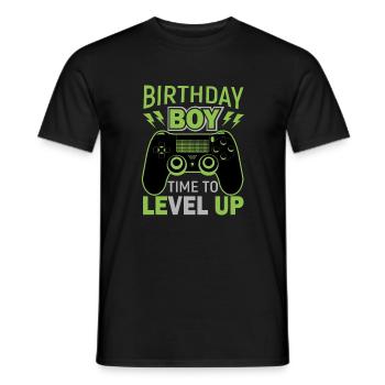 Geburtstagskind Zeit, um Videospiel Geburtstag zu verbessern - Männer T-Shirt - Schwarz - Vorne - AI Model Male 178 light (178cm)