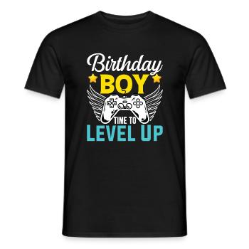 Birthday Boy Il est temps de monter de niveau En ce qui concerne l’anniversaire du jeu vidéo - T-shirt homme - noir - Devant - AI Model Male 178 light (178cm)