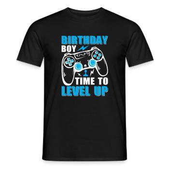 Geburtstagskind Zeit, um Videospiel Geburtstag zu verbessern - Männer T-Shirt - Schwarz - Vorne - AI Model Male 178 light (178cm)