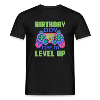 Birthday Boy Il est temps de monter de niveau En ce qui concerne l’anniversaire du jeu vidéo - T-shirt homme - noir - Devant - AI Model Male 178 light (178cm)