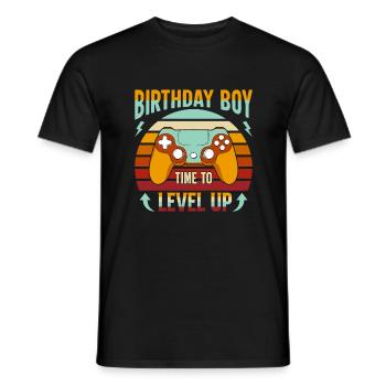 Birthday Boy Il est temps de monter de niveau En ce qui concerne l’anniversaire du jeu vidéo - T-shirt homme - noir - Devant - AI Model Male 178 light (178cm)