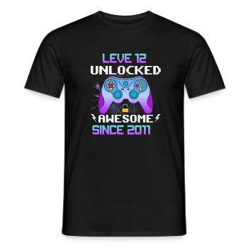 Level 12 Freigeschaltet Awesome seit 2011 Funny Gamer - Männer T-Shirt - Schwarz - Vorne - AI Model Male 178 light (178cm)