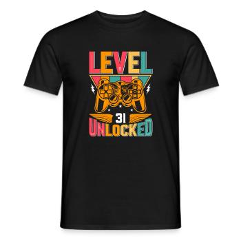 Niveau 31 Débloqué Génial depuis 1992 Funny Gamer - T-shirt homme - noir - Devant - AI Model Male 178 light (178cm)