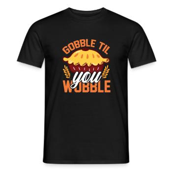 Gobble Til You Wobble Shirt Baby Outfit Toddler - T-shirt homme - noir - Devant - AI Model Male 178 light (178cm)