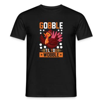 Gobble Til You Wobble Shirt Baby Outfit Toddler - T-shirt homme - noir - Devant - AI Model Male 178 light (178cm)
