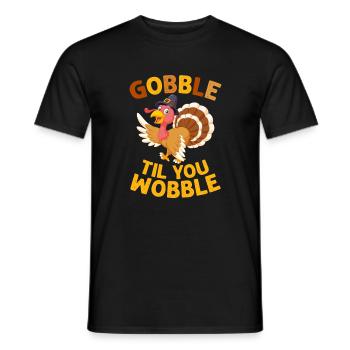 Gobble Til You Wobble Shirt Baby Outfit Toddler - T-shirt homme - noir - Devant - AI Model Male 178 light (178cm)