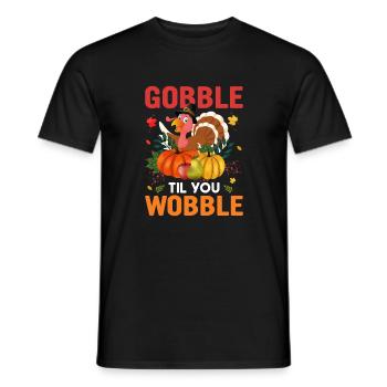 Gobble Til You Wobble Shirt Baby Outfit Toddler - T-shirt homme - noir - Devant - AI Model Male 178 light (178cm)