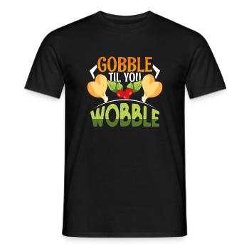Gobble Til You Wobble Shirt Baby Outfit Toddler - T-shirt homme - noir - Devant - AI Model Male 178 light (178cm)