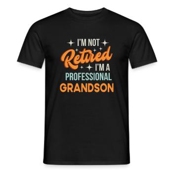 Je ne suis pas à la retraite Je suis G Petit-fils professionnel Drôle - T-shirt homme - noir - Devant - AI Model Male 178 light (178cm)
