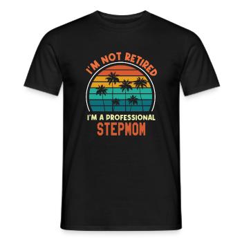 Je ne suis pas à la retraite Je suis belle-mère professionnelle drôle - T-shirt homme - noir - Devant - AI Model Male 178 light (178cm)