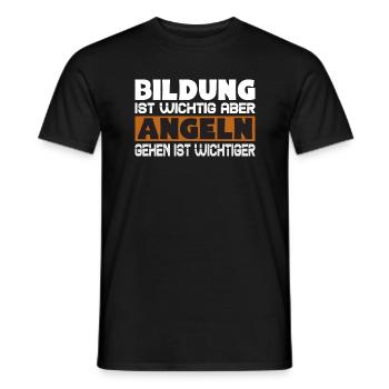 Angeln gehen ist wichtiger als Bildung - Männer T-Shirt - Schwarz - Vorne - AI Model Male 178 light (178cm)