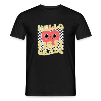 Hallo 1. Klasse Zurück zur Schule Erster Tag - Männer T-Shirt - Schwarz - Vorne - AI Model Male 178 light (178cm)