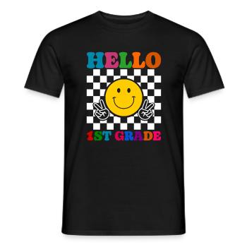 Hallo 1. Klasse Zurück zur Schule Erster Tag - Männer T-Shirt - Schwarz - Vorne - AI Model Male 178 light (178cm)