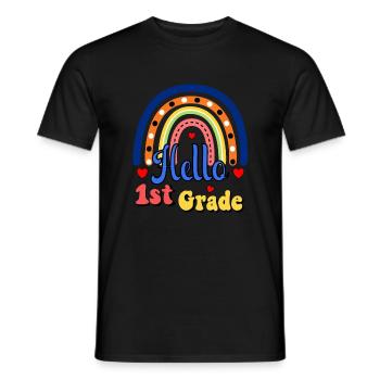 Hallo 1. Klasse Zurück zur Schule Erster Tag - Männer T-Shirt - Schwarz - Vorne - AI Model Male 178 light (178cm)