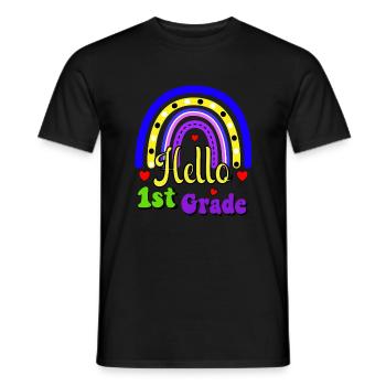 Hallo 1. Klasse Zurück zur Schule Erster Tag - Männer T-Shirt - Schwarz - Vorne - AI Model Male 178 light (178cm)