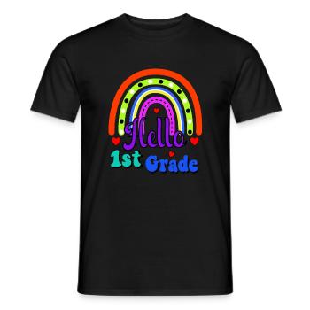 Hallo 1. Klasse Zurück zur Schule Erster Tag - Männer T-Shirt - Schwarz - Vorne - AI Model Male 178 light (178cm)