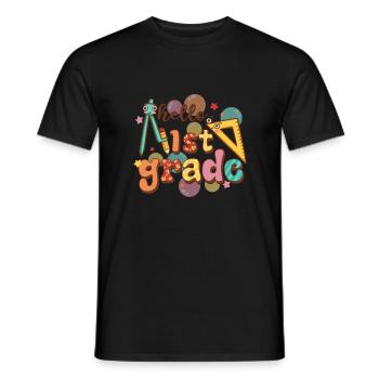 Hallo 1. Klasse Zurück zur Schule Erster Tag - Männer T-Shirt - Schwarz - Vorne - AI Model Male 178 light (178cm)