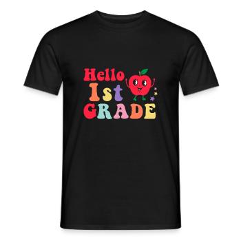 Hallo 1. Klasse Zurück zur Schule Erster Tag - Männer T-Shirt - Schwarz - Vorne - AI Model Male 178 light (178cm)