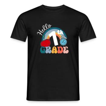 Hallo 1. Klasse Zurück zur Schule Erster Tag - Männer T-Shirt - Schwarz - Vorne - AI Model Male 178 light (178cm)