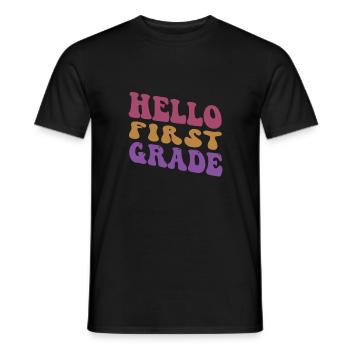 Hallo 1. Klasse Zurück zur Schule Erster Tag - Männer T-Shirt - Schwarz - Vorne - AI Model Male 178 light (178cm)
