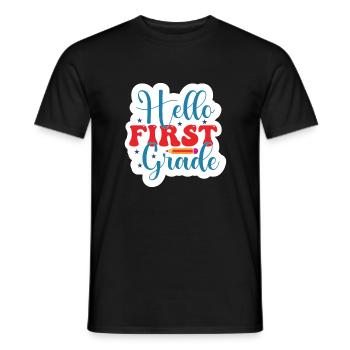 Hallo 1. Klasse Zurück zur Schule Erster Tag - Männer T-Shirt - Schwarz - Vorne - AI Model Male 178 light (178cm)
