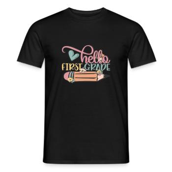 Hallo 1. Klasse Zurück zur Schule Erster Tag - Männer T-Shirt - Schwarz - Vorne - AI Model Male 178 light (178cm)