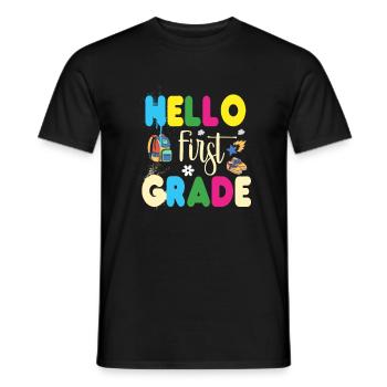 Hallo 1. Klasse Zurück zur Schule Erster Tag - Männer T-Shirt - Schwarz - Vorne - AI Model Male 178 light (178cm)