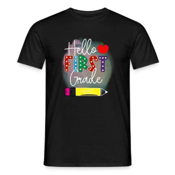 Hello 1st Grade Back To School First Day - Men's T-Shirt - black - Front - AI Model Male 178 light (178cm)