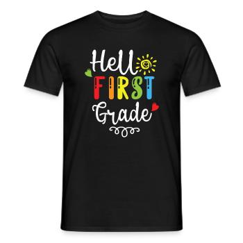 Hallo 1. Klasse Zurück zur Schule Erster Tag - Männer T-Shirt - Schwarz - Vorne - AI Model Male 178 light (178cm)