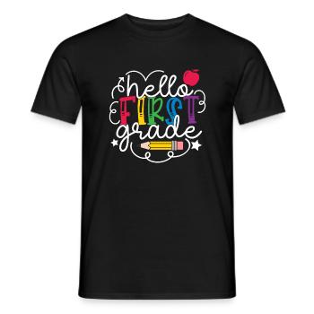 Hallo 1. Klasse Zurück zur Schule Erster Tag - Männer T-Shirt - Schwarz - Vorne - AI Model Male 178 light (178cm)