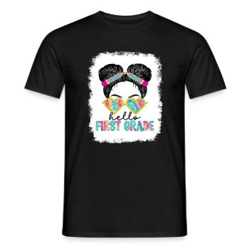 Hallo 1. Klasse Zurück zur Schule Erster Tag - Männer T-Shirt - Schwarz - Vorne - AI Model Male 178 light (178cm)