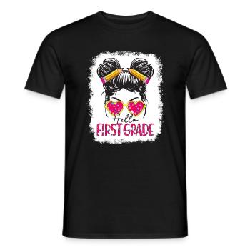 Hallo 1. Klasse Zurück zur Schule Erster Tag - Männer T-Shirt - Schwarz - Vorne - AI Model Male 178 light (178cm)