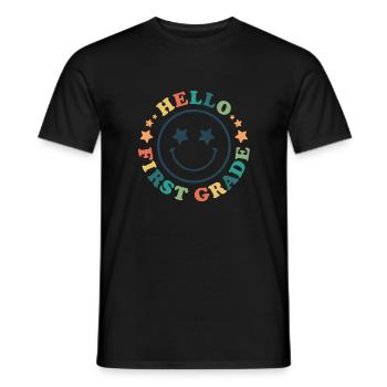 Hallo 1. Klasse Zurück zur Schule Erster Tag - Männer T-Shirt - Schwarz - Vorne - AI Model Male 178 light (178cm)