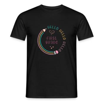 Hello 1st Grade Back To School First Day - Men's T-Shirt - black - Front - AI Model Male 178 light (178cm)