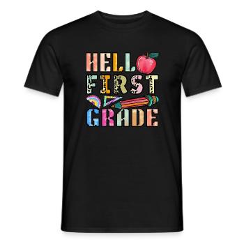 Hallo 1. Klasse Zurück zur Schule Erster Tag - Männer T-Shirt - Schwarz - Vorne - AI Model Male 178 light (178cm)