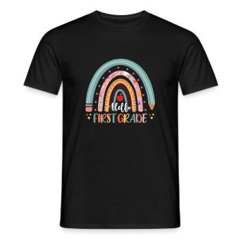 Hallo 1. Klasse Zurück zur Schule Erster Tag - Männer T-Shirt - Schwarz - Vorne - AI Model Male 178 light (178cm)