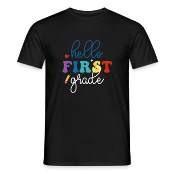 Hello 1st Grade Back To School First Day - Men's T-Shirt - black - Front - AI Model Male 178 light (178cm)