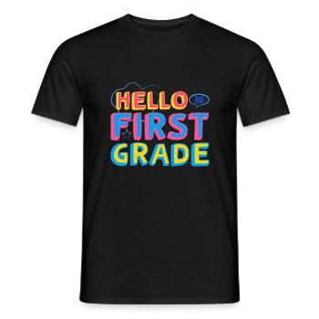 Hallo 1. Klasse Zurück zur Schule Erster Tag - Männer T-Shirt - Schwarz - Vorne - AI Model Male 178 light (178cm)