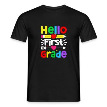 Hallo 1. Klasse Zurück zur Schule Erster Tag - Männer T-Shirt - Schwarz - Vorne - AI Model Male 178 light (178cm)