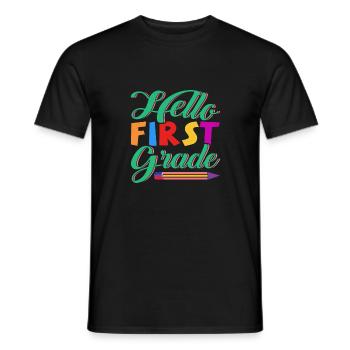 Hello 1st Grade Back To School First Day - Men's T-Shirt - black - Front - AI Model Male 178 light (178cm)