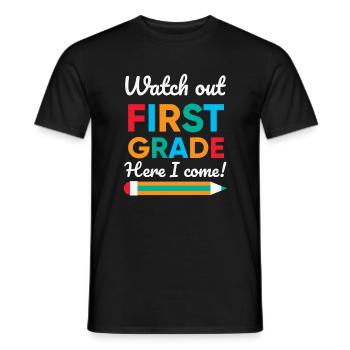 Hallo 1. Klasse Zurück zur Schule Erster Tag - Männer T-Shirt - Schwarz - Vorne - AI Model Male 178 light (178cm)