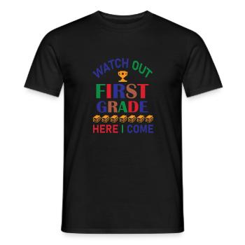 Hallo 1. Klasse Zurück zur Schule Erster Tag - Männer T-Shirt - Schwarz - Vorne - AI Model Male 178 light (178cm)