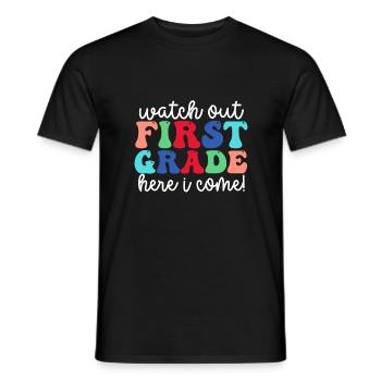 Hallo 1. Klasse Zurück zur Schule Erster Tag - Männer T-Shirt - Schwarz - Vorne - AI Model Male 178 light (178cm)