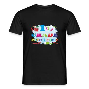Hallo 1. Klasse Zurück zur Schule Erster Tag - Männer T-Shirt - Schwarz - Vorne - AI Model Male 178 light (178cm)